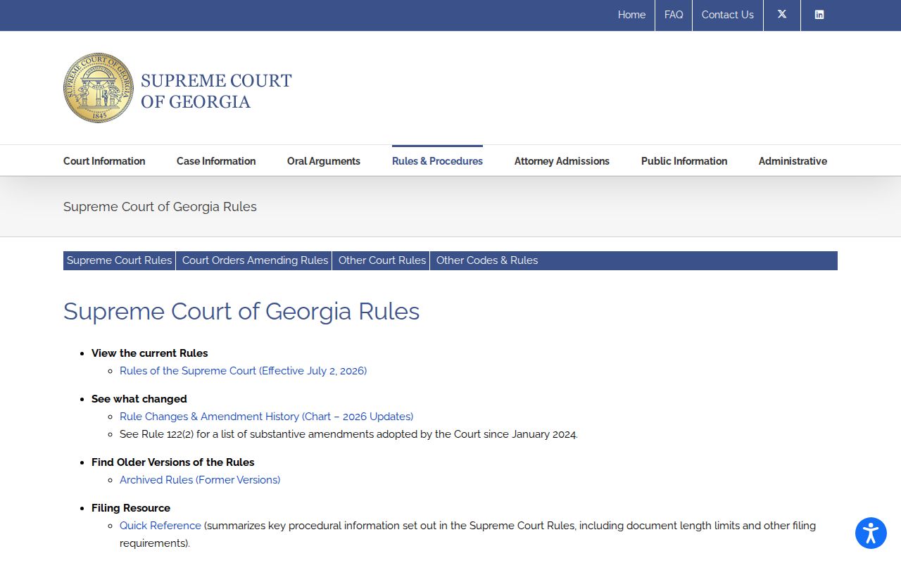 Georgia criminal court rules and case access