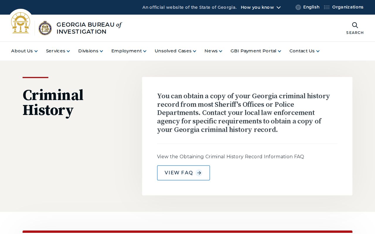 Georgia GBI GCIC criminal history access channels