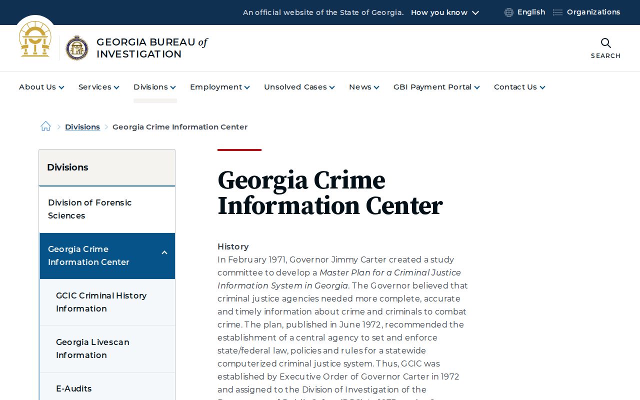 Georgia criminal history GCIC statewide system overview